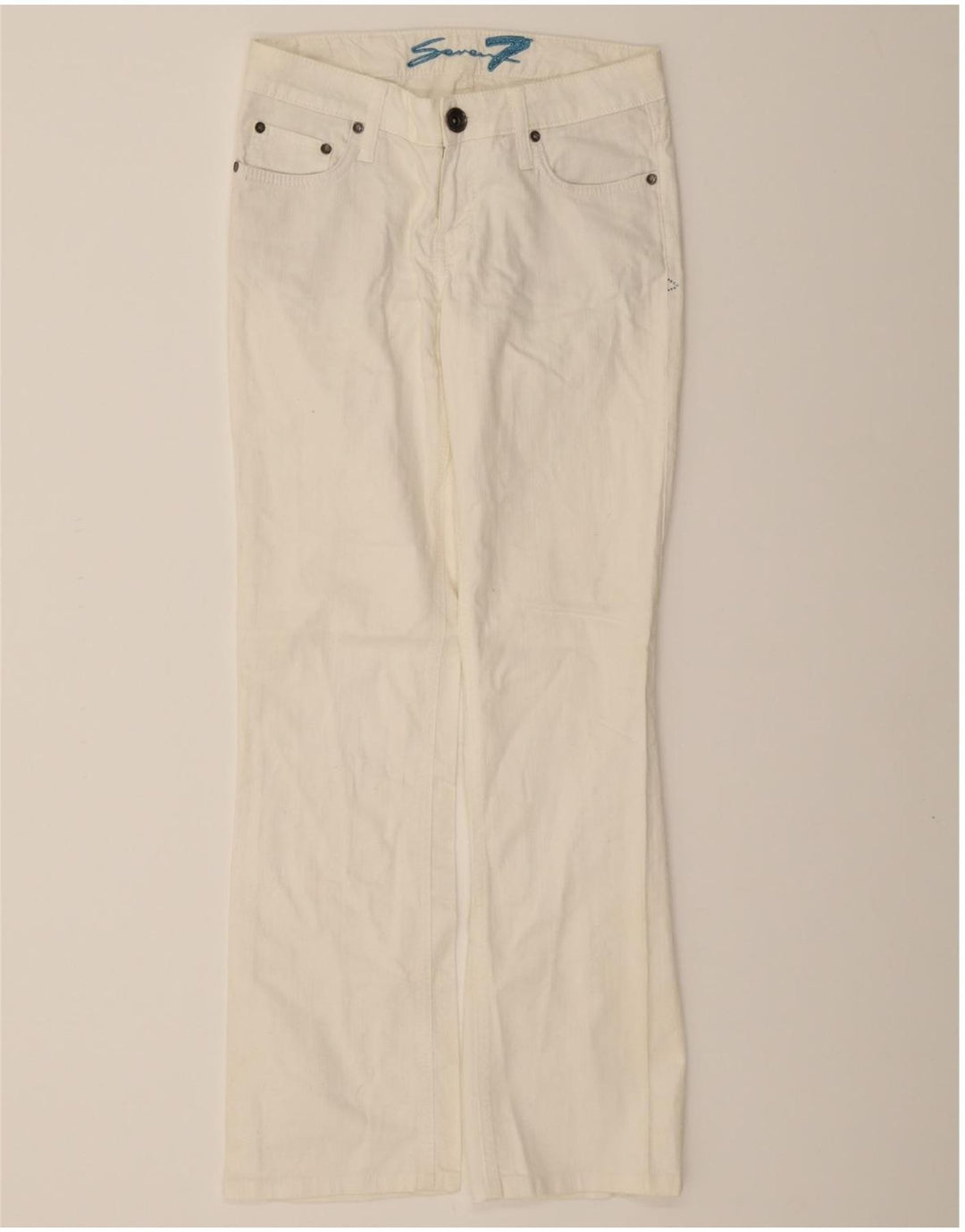 SEVEN 7 Womens Bootcut Jeans W28 L30 White Cotton Vintage Seven 7 and Second-Hand Seven 7 from Messina Hembry 