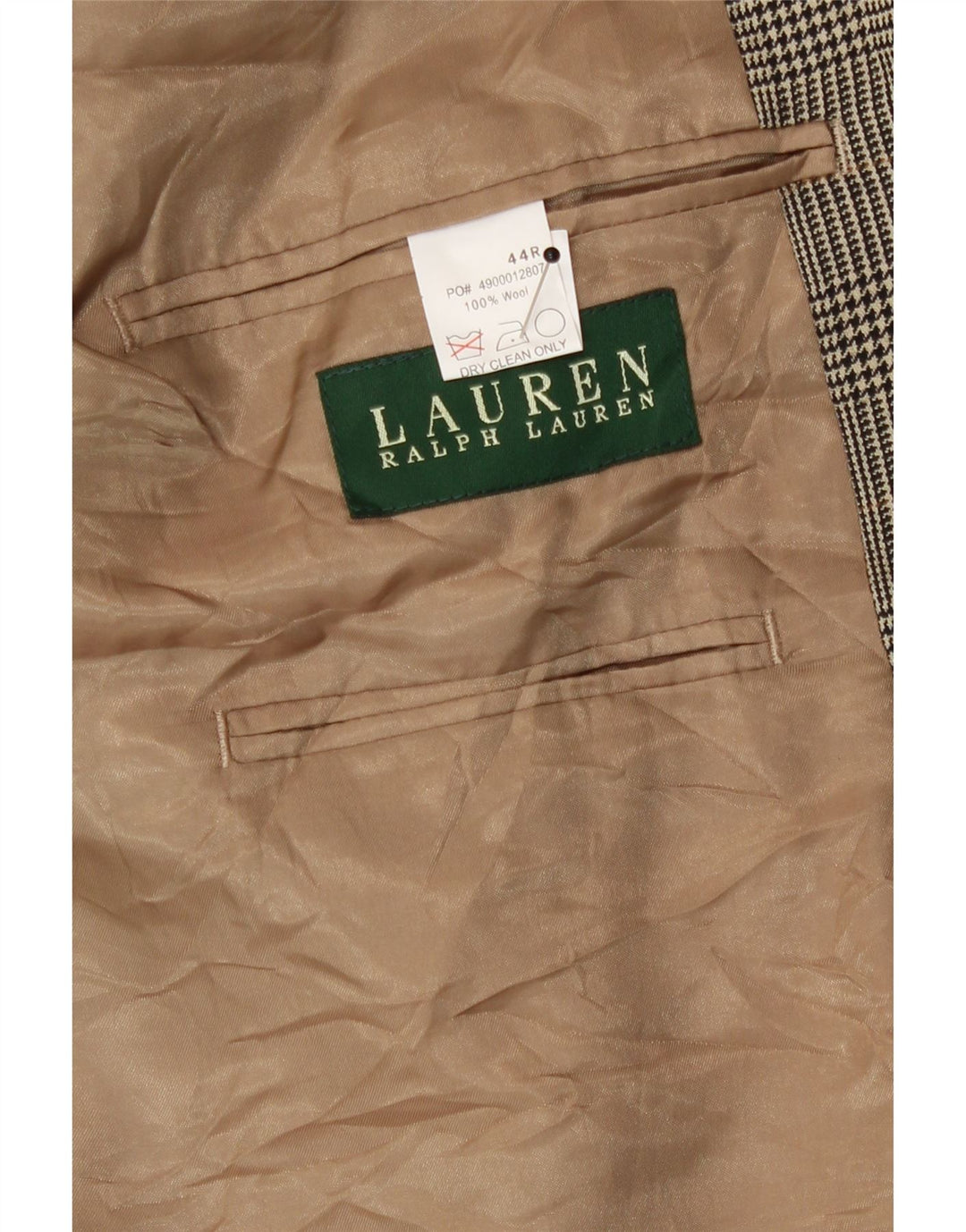 Polo Ralph Lauren Herre 2-knaps blazerjakke UK 44 2XL Beige Houndstooth