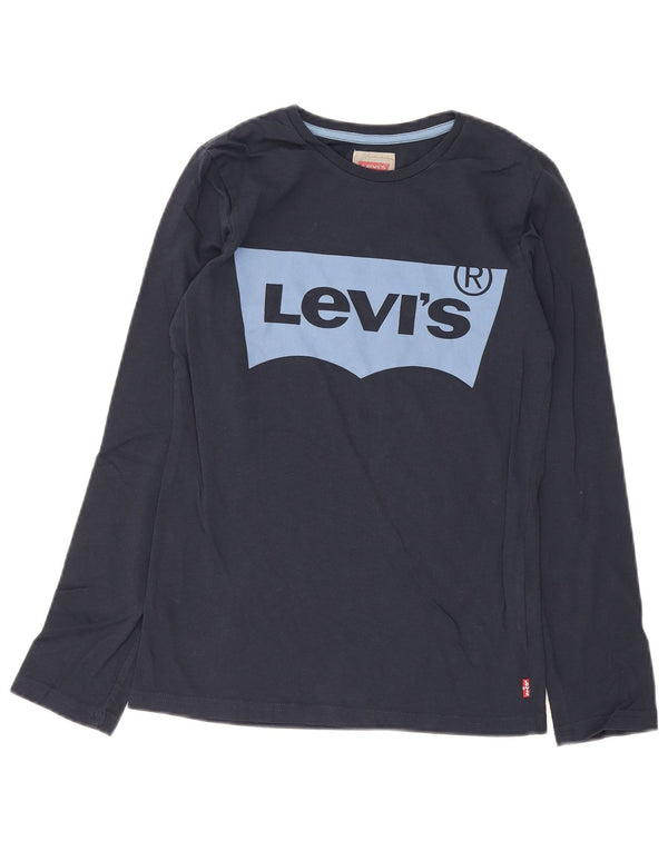 Levi's Boys almindelig grafisk top langærmet 13-14 år marineblå bomuld