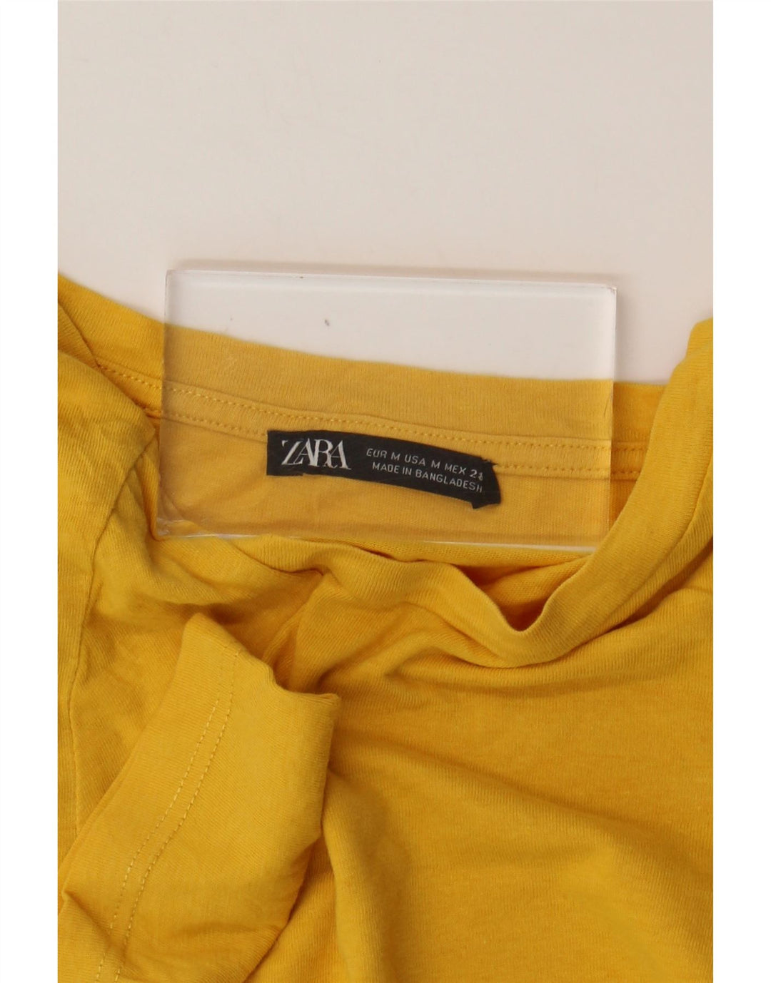 Zara Womens Crop Blouse Top UK 14 Medium Yellow