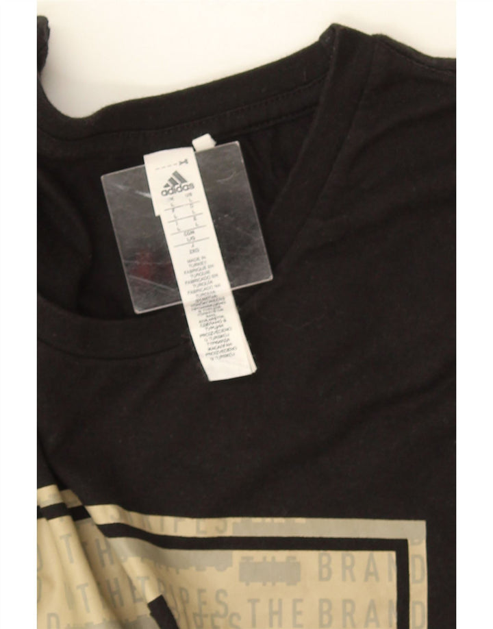 Adidas Grafisk T-shirt top til mænd, stor sort bomuld