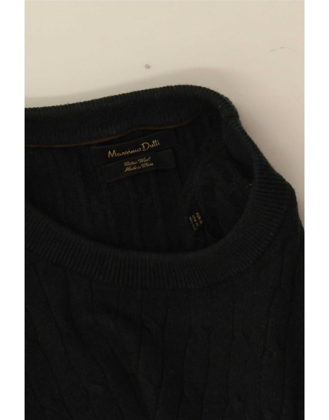 Massimo Dutti Herre sweater med rund hals XL Grøn bomuld