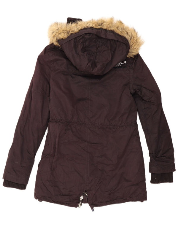 Superdry Womens The windparka Sherpa Parka-jakke med hætte UK 14 Medium Sort
