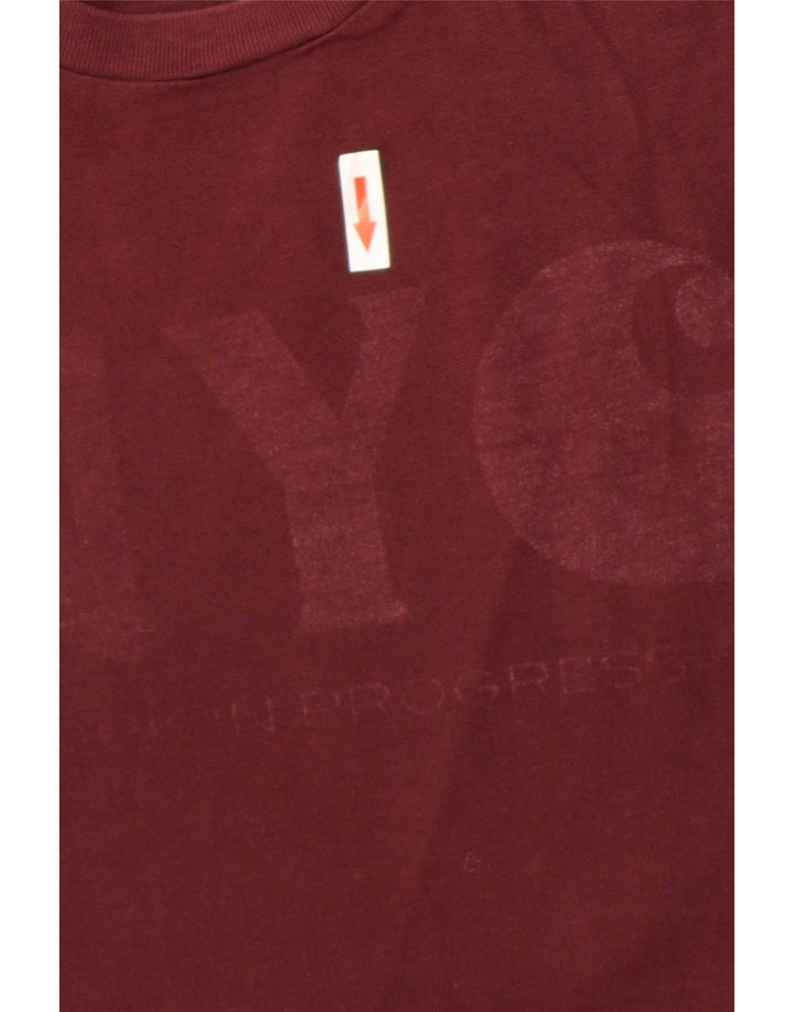 Carhartt Herre grafisk T-shirt Top Medium Bourgogne bomuld