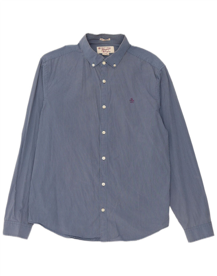 Penguin Heritage Slim Fit Skjorte Stor Blå Nålestribe