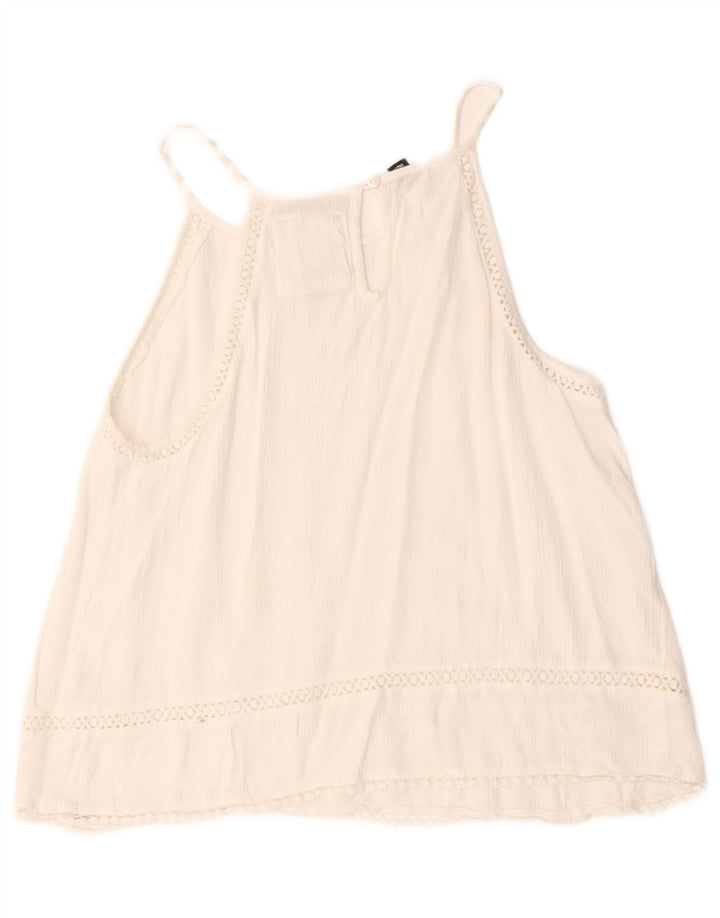 Superdry Dame Ærmeløs Oversized Bluse Top UK 10 Small White