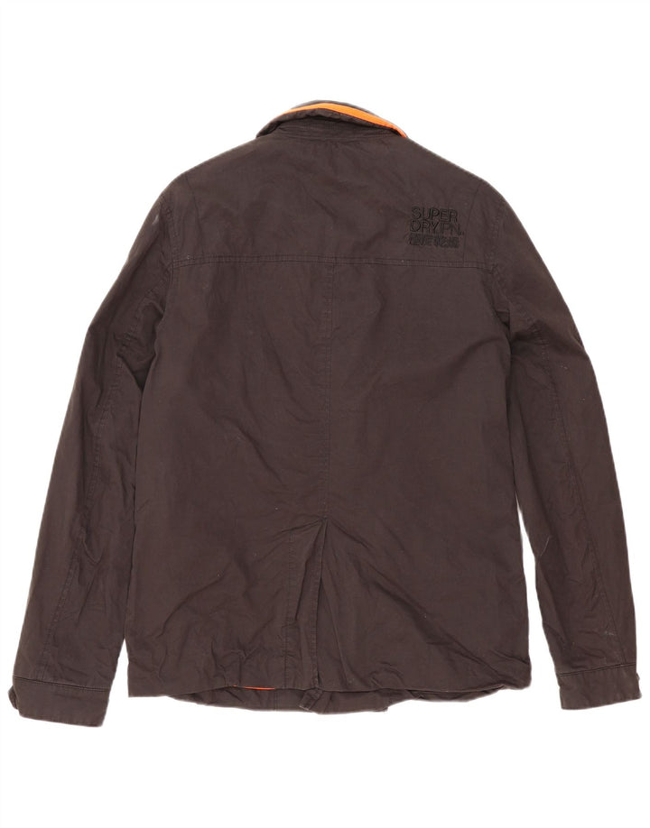 Superdry Womens Pea Coat UK 16 Large Black Bomuld