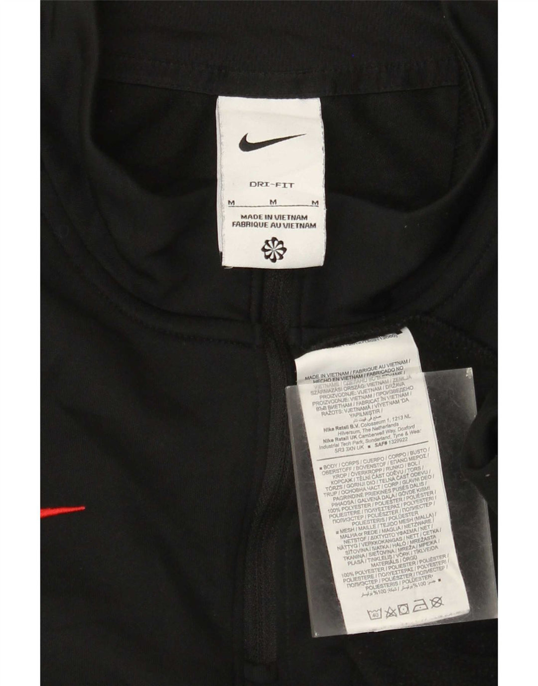 Nike Herre Dri Fit Pullover med lynlås-hals Træningsdragt Top Medium Sort Colourblock
