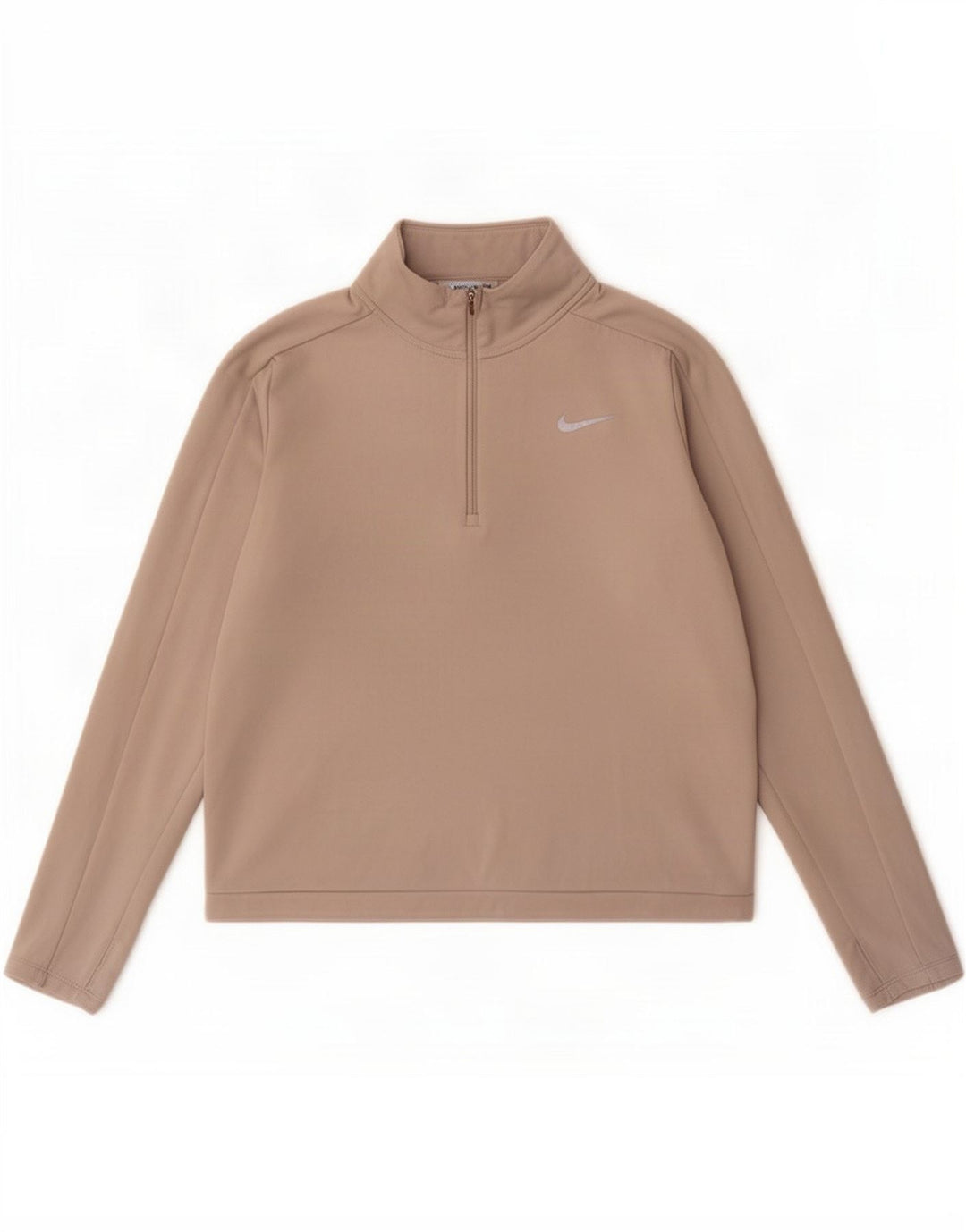 Nike Dame Dri Fit Pullover med lynlås-hals Træningsdragt Top UK 14 Medium Grå