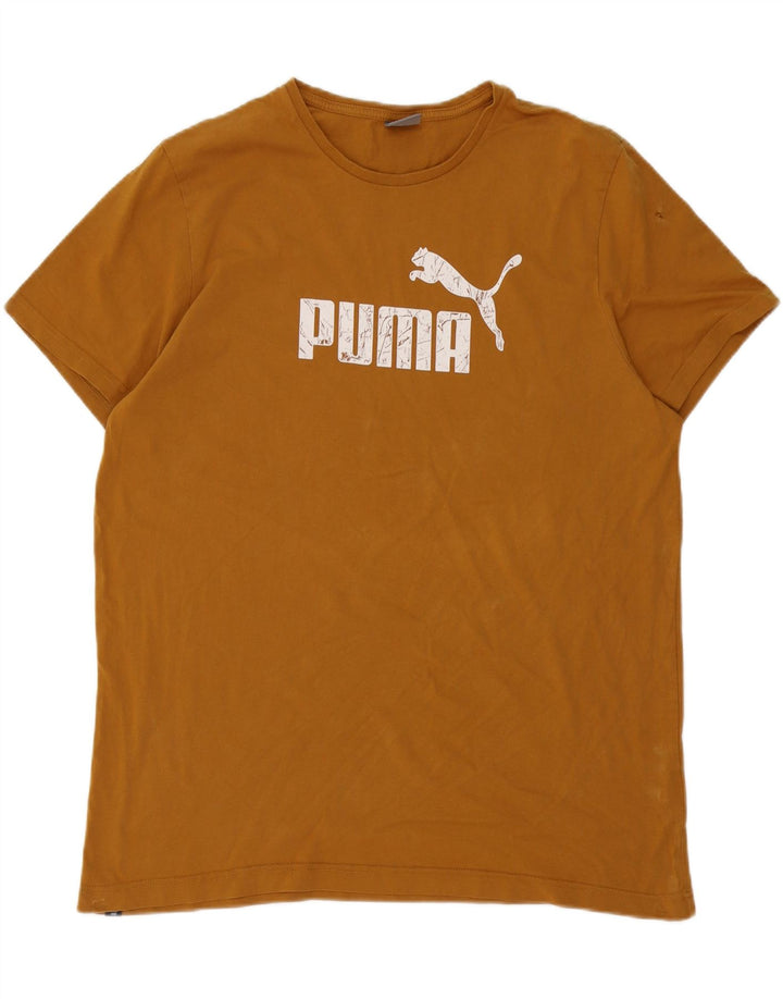 Puma Herre grafisk T-shirt top 2XL brun bomuld