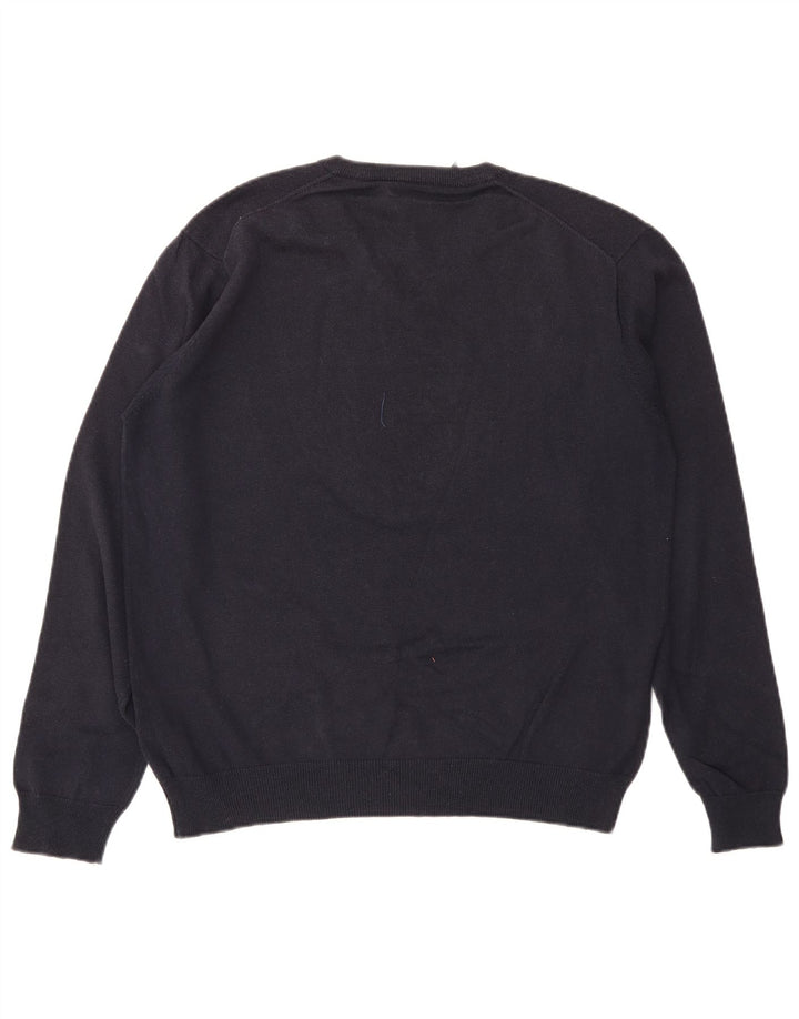 Gant Herre V-hals sweater Stor marineblå bomuld