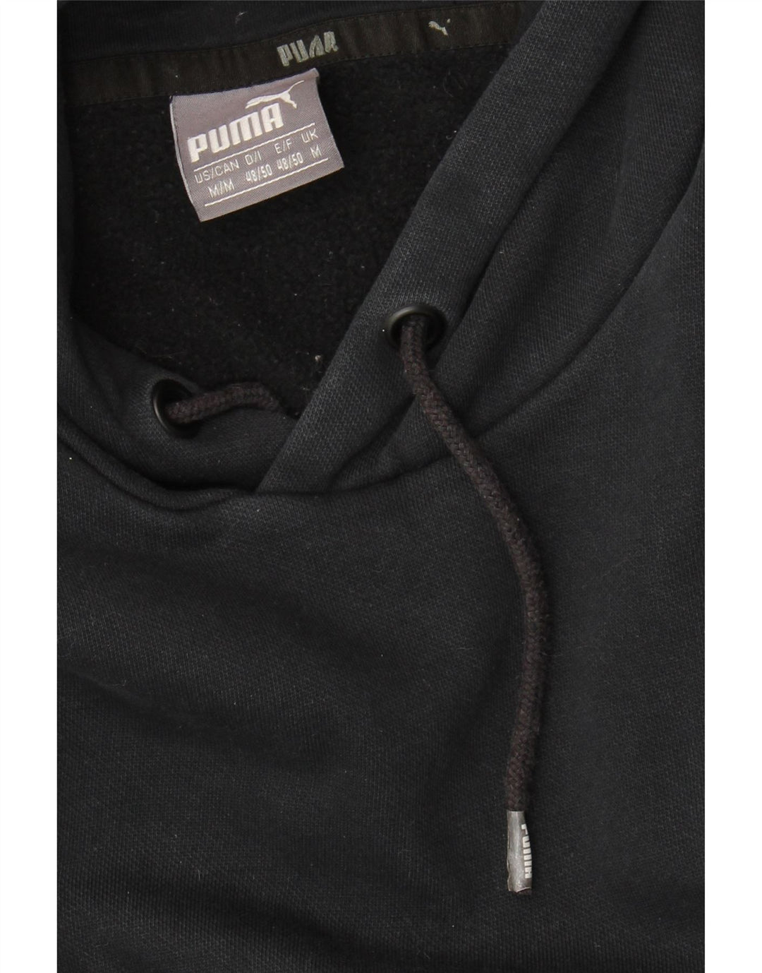 PUMA Womens Graphic Hoodie Jumper UK 14 Medium Black Colourblock