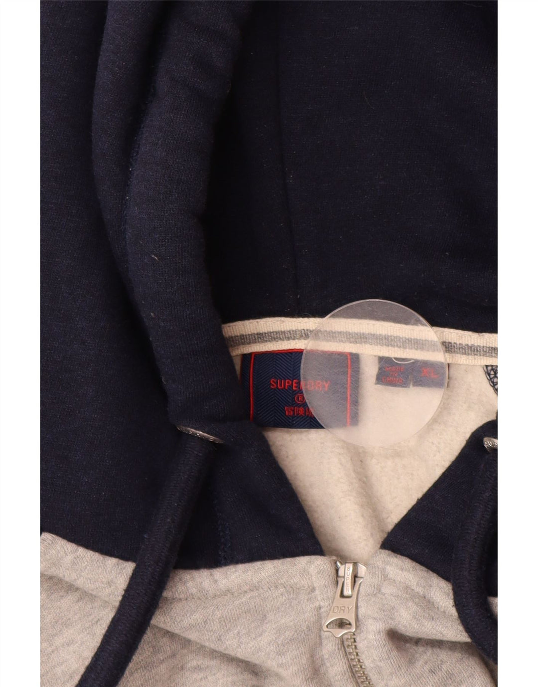 SUPERDRY Hættetrøje med lynlås til mænd XL Grå Colourblock Bomuld