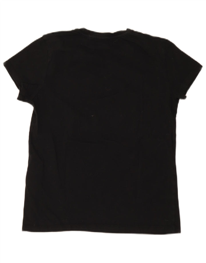Levi's Dame T-Shirt Top UK 10 Lille Sort Bomuld