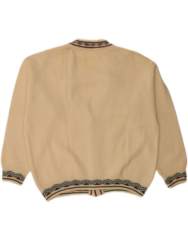 Vintage herre cardigan sweater IT 52 Stor beige uld