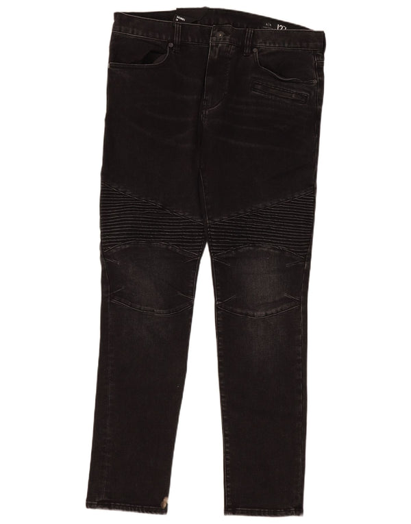 Armani Exchange Herre Biker Skinny Jeans W36 L31 Sort Bomuld