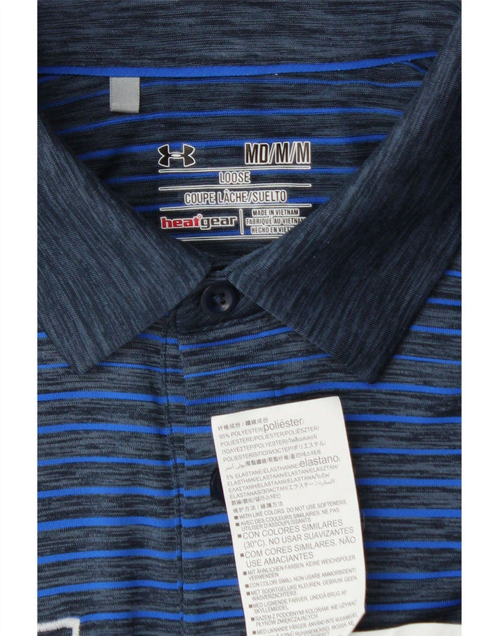 UNDER ARMOR Herre Heat Gear Grafisk Polo Shirt Medium Blå Stribet