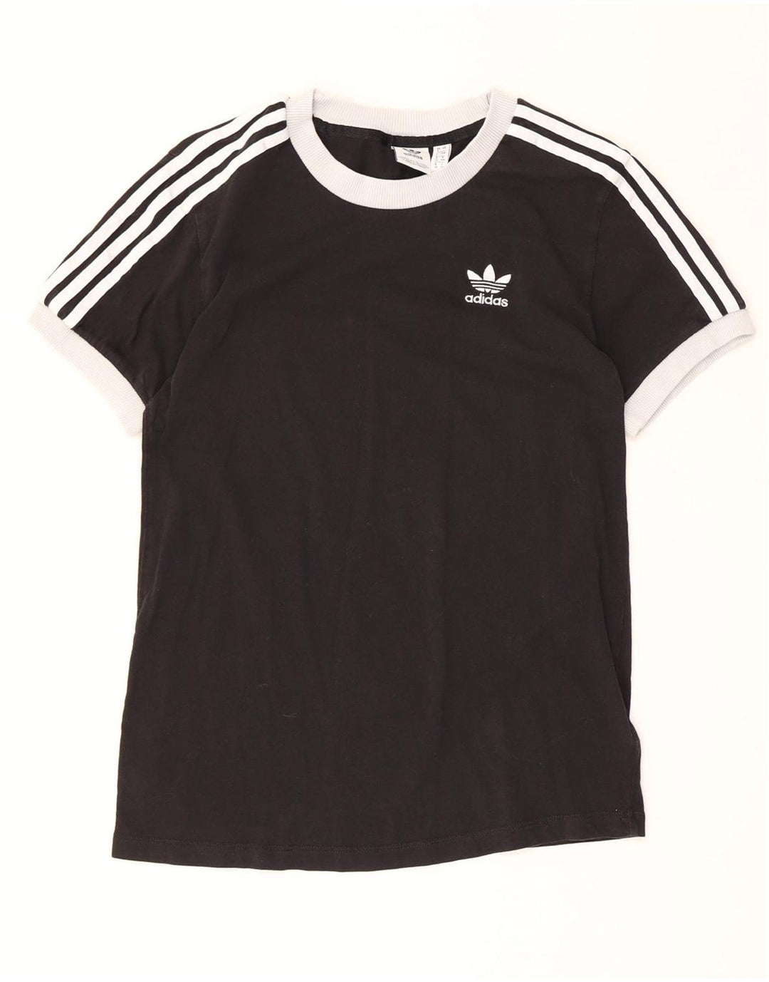 ADIDAS T-shirt top til kvinder UK 4 XS Sort bomuld