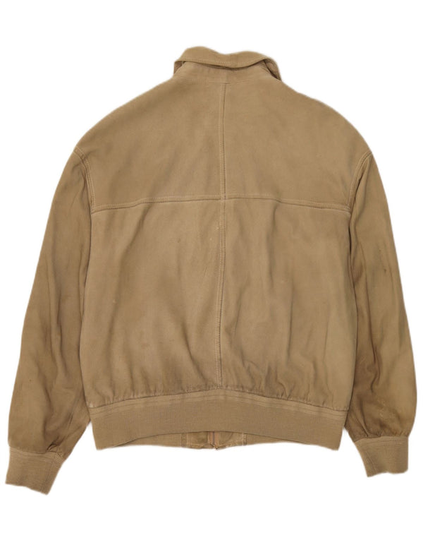 Vintage herre ruskind bomberjakke UK 38 Medium Beige