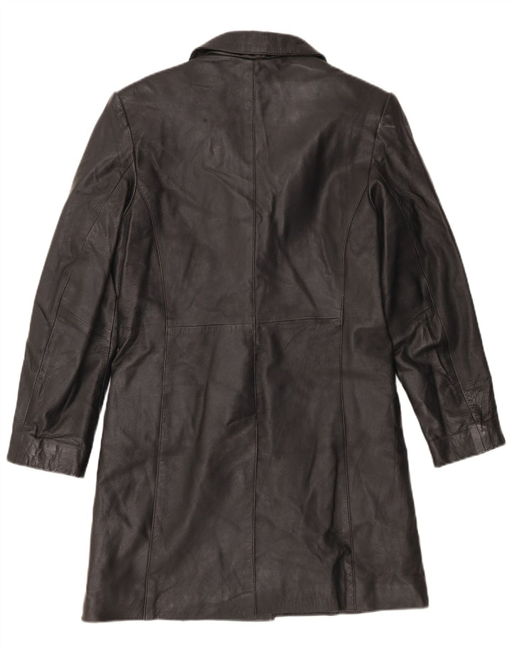 Vintage læderfrakke til kvinder UK 12 medium sort læder