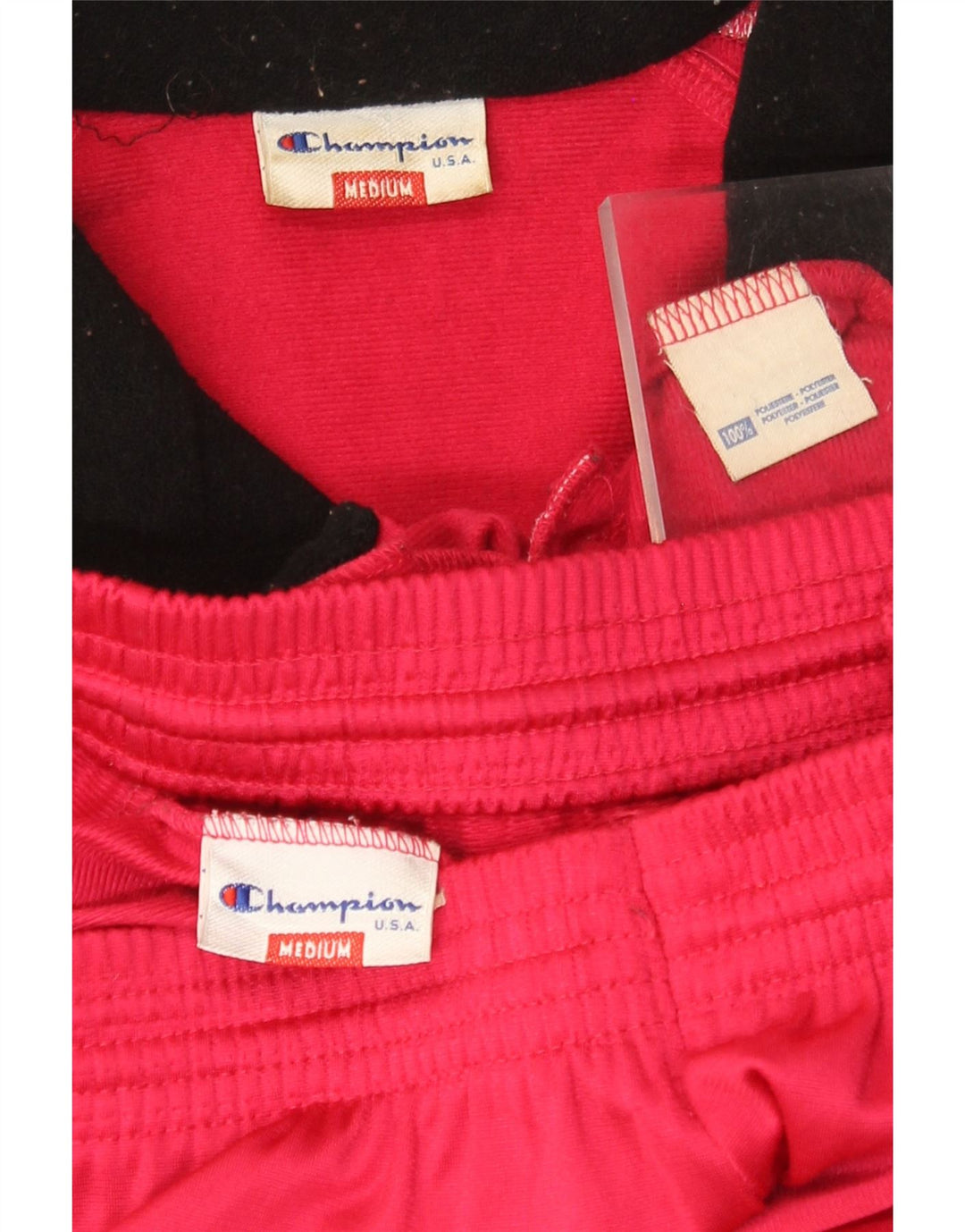 Champion fuld træningsdragt til mænd, medium rød polyester