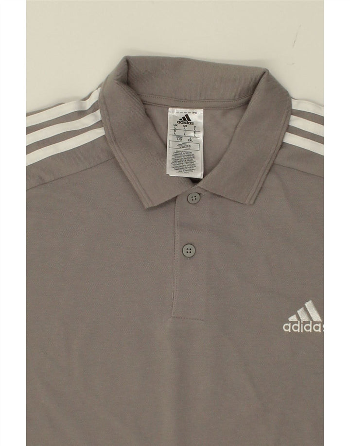 ADIDAS Mens Polo Shirt Large Grey Cotton Vintage Adidas and Second-Hand Adidas from Messina Hembry 