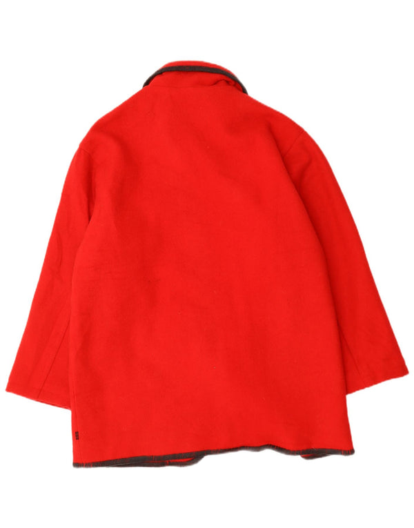 Woolrich Dame Oversized Overfrakke UK 14 Medium Rød Uld