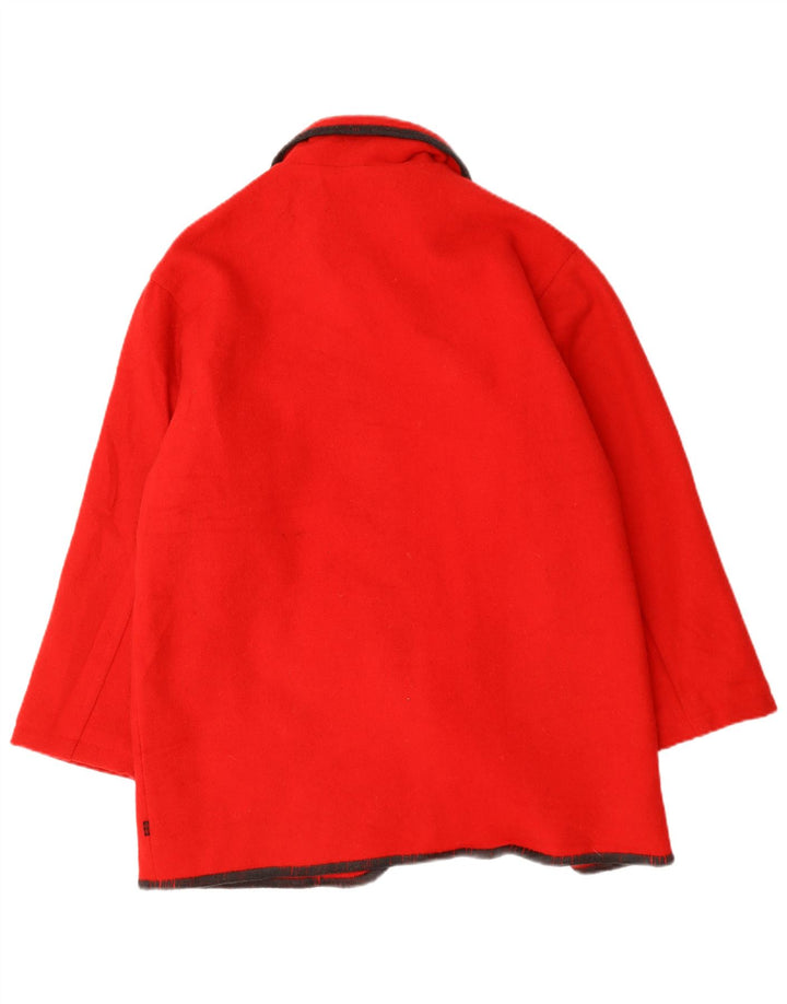 Woolrich Dame Oversized Overfrakke UK 14 Medium Rød Uld