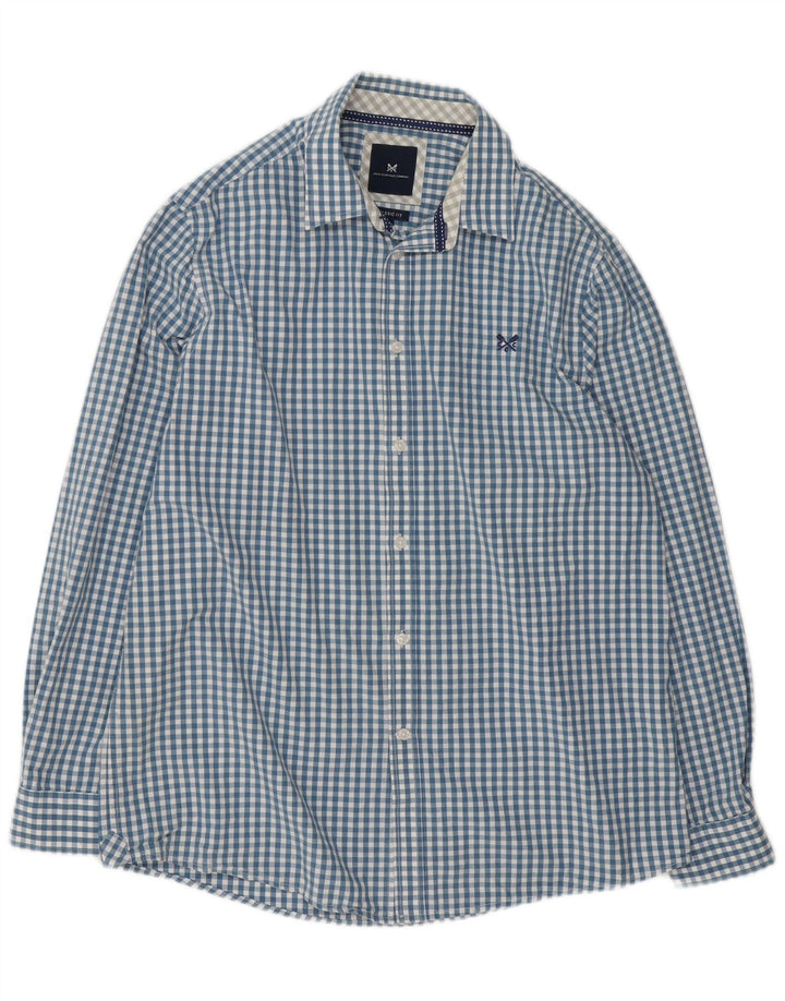 Crew Clothing Herre Classic Fit Shirt XL Blue Gingham Cotton