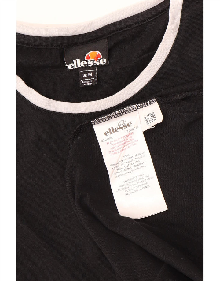 Ellesse Herre T-Shirt Top Medium Sort Bomuld