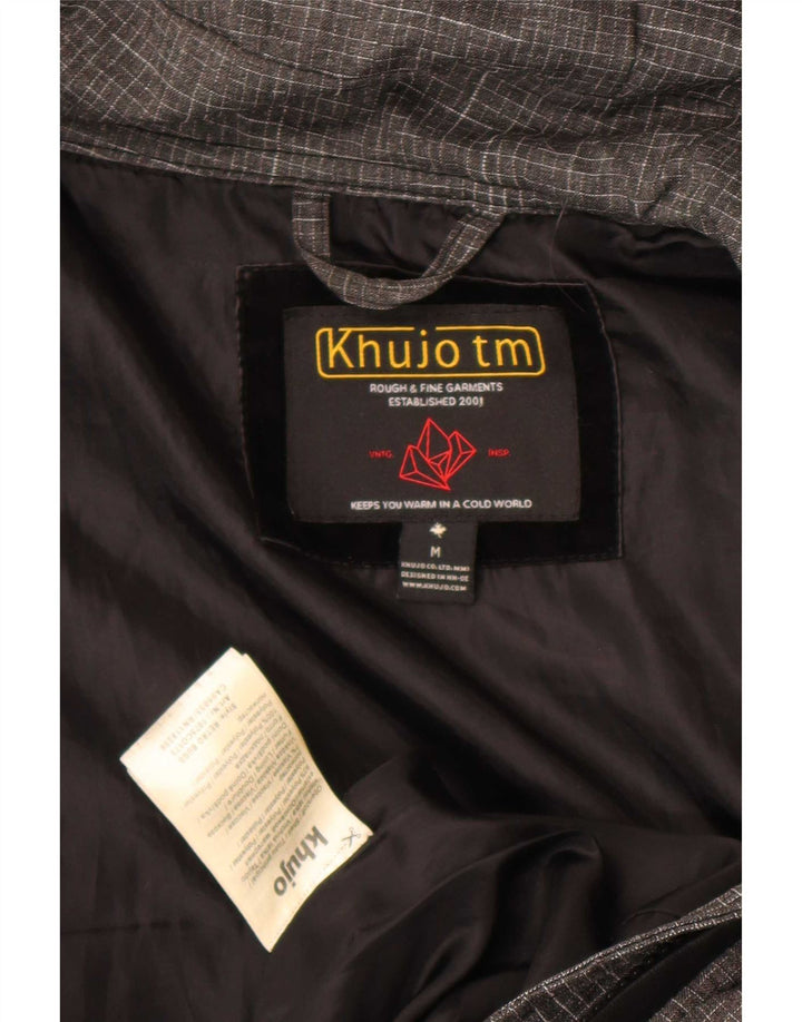 KHUJO Parkajakke med hætte til kvinder UK 14 Medium Grey Colourblock Polyester