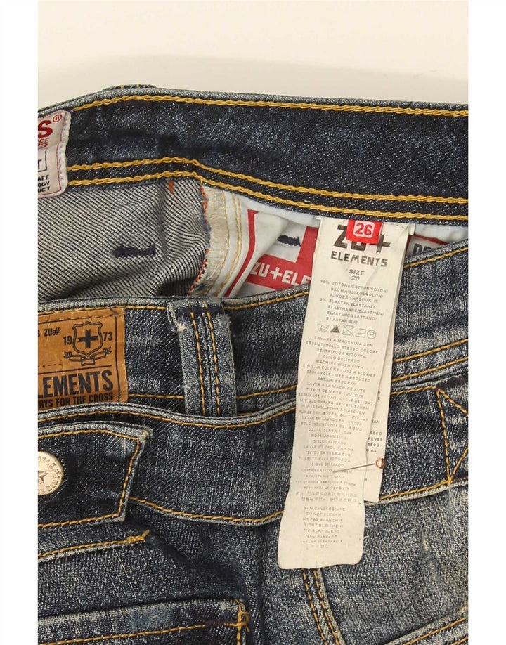 Zu Elements Dame Distressed Skinny Jeans W26 L31 Blå Bomuld