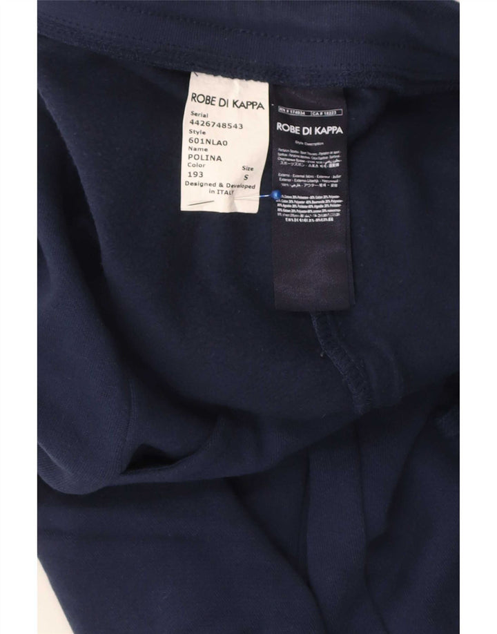 Kappa Dame træningsdragt Bukser UK 10 Small Navy Blue Bomuld