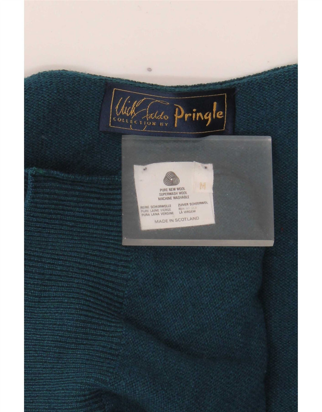 Pringle Herre Crew Neck Jumper Sweater Medium Green Virgin Wool