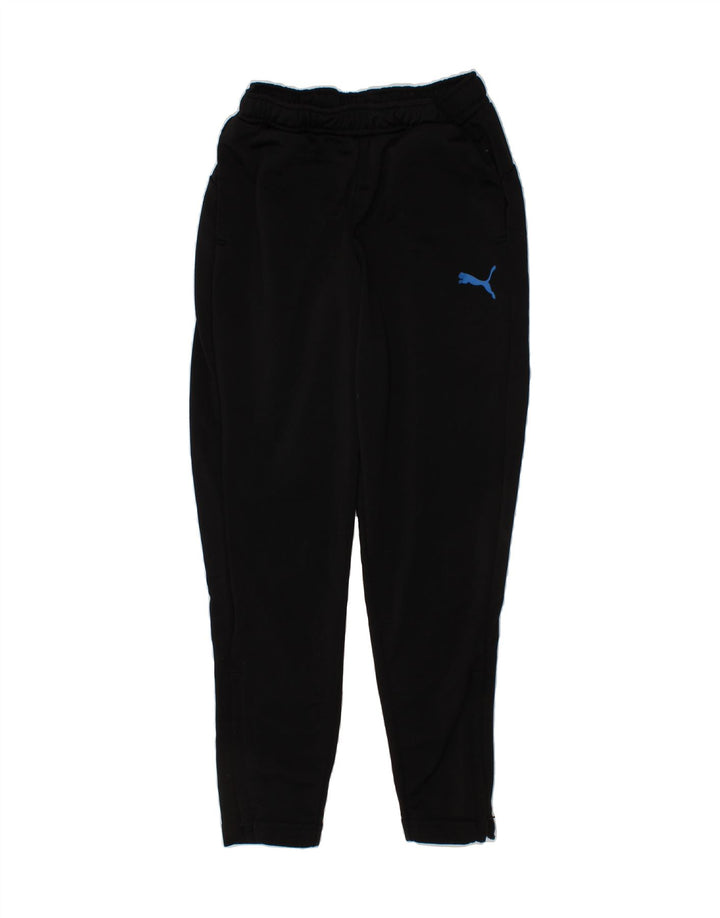 PUMA Boys Tracksuit Trousers 7-8 Years Black Polyester Vintage Puma and Second-Hand Puma from Messina Hembry 