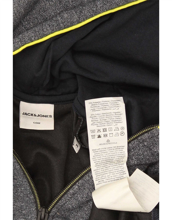 Jack & Jones Hættetrøje med lynlås til mænd mellemgrå flækket bomuld