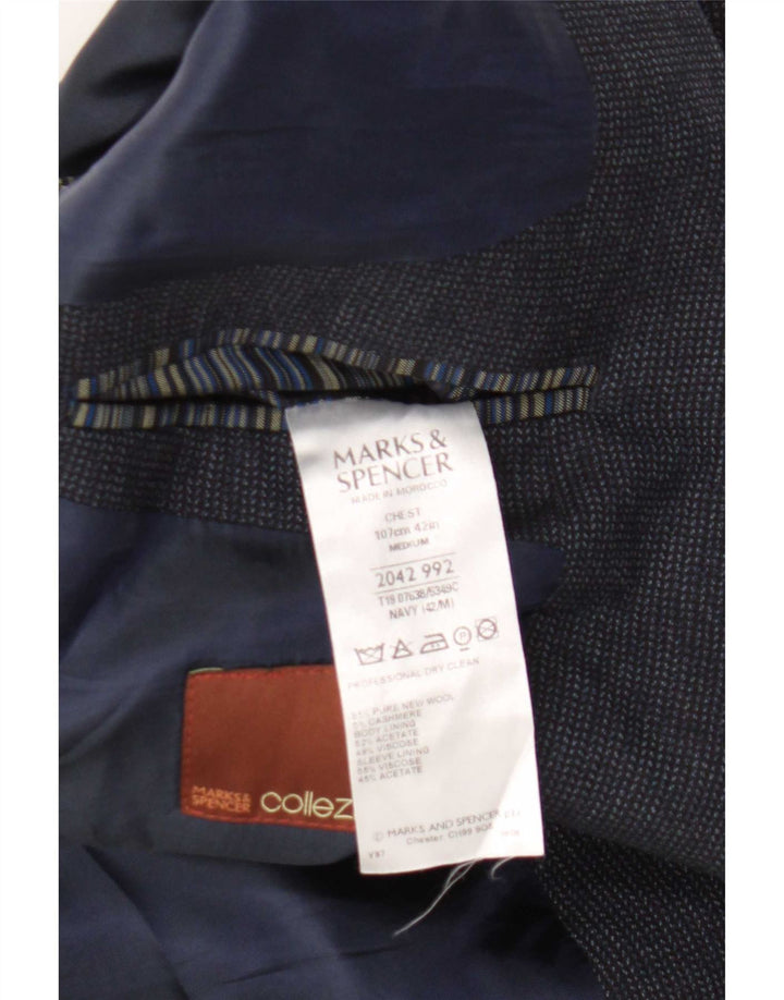 Marks & Spencer Herre 2-knaps blazerjakke UK 42 Large Navy Blue New Wool