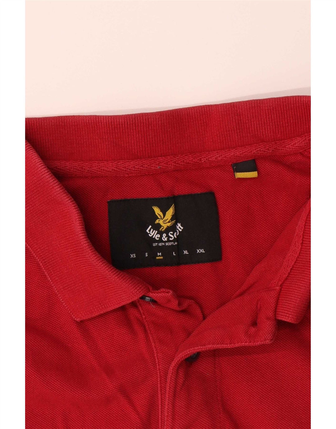 Lyle & Scott herre poloshirt Medium rød bomuld