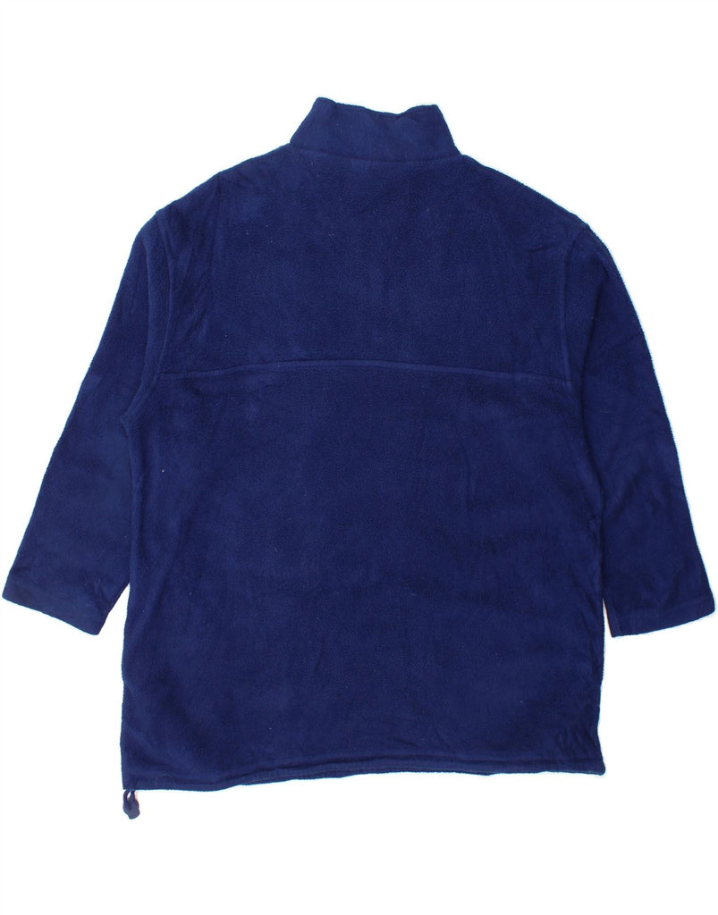 RALPH LAUREN Mens Zip Neck Fleece Jumper Medium Navy Blue Polyester Vintage Ralph Lauren and Second-Hand Ralph Lauren from Messina Hembry 