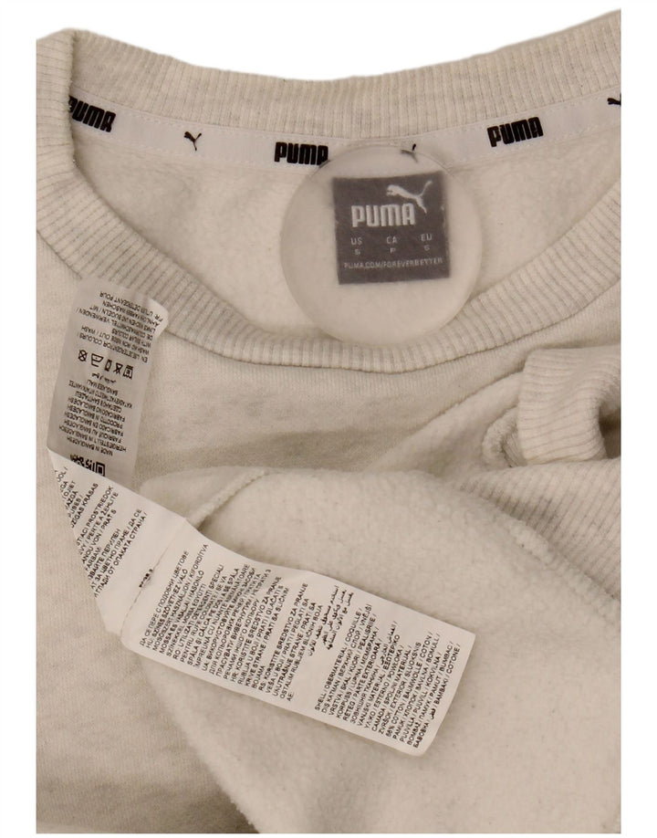 Puma Dame Grafisk Oversized Sweatshirt Jumper UK 10 Lille Grå Bomuld