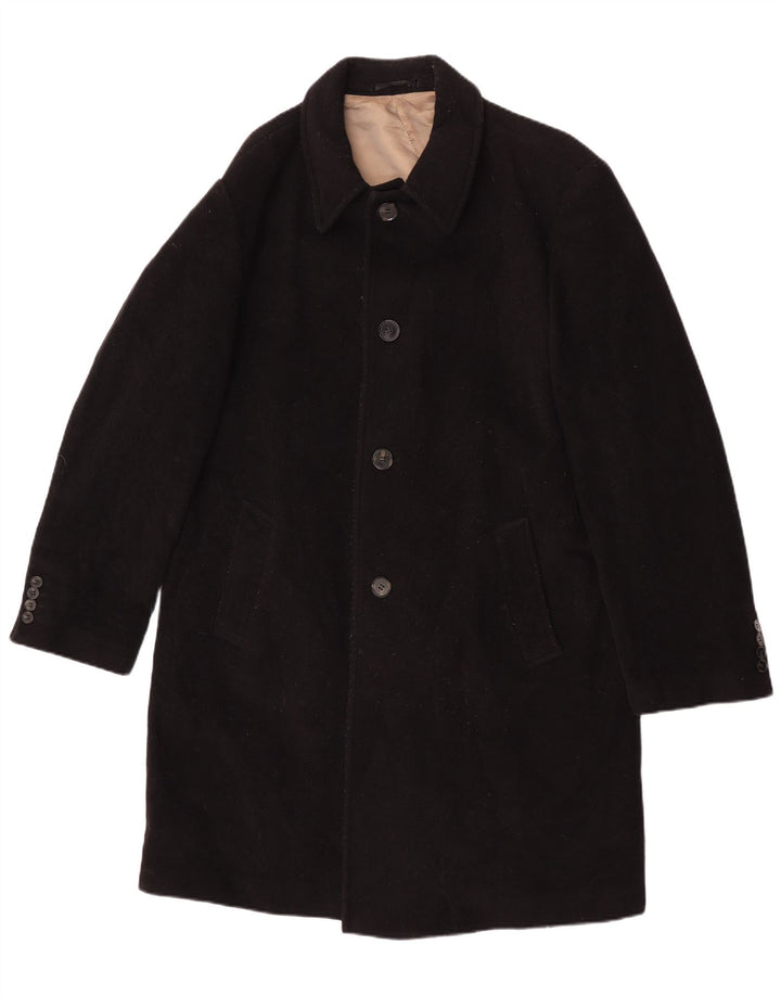 Marks & Spencer Herre Overfrakke UK 40 Large Black Wool