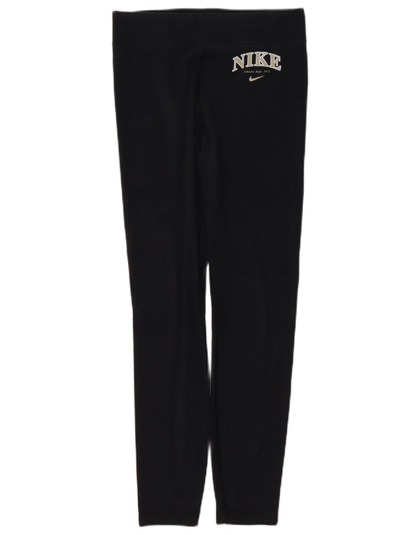 NIKE Grafiske Leggings til kvinder UK 14 Medium Sort Bomuld