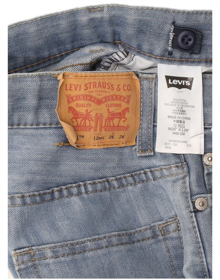 Levi's Boys 511 Slim Jeans 11-12 år W26 L26 Blå Bomuld