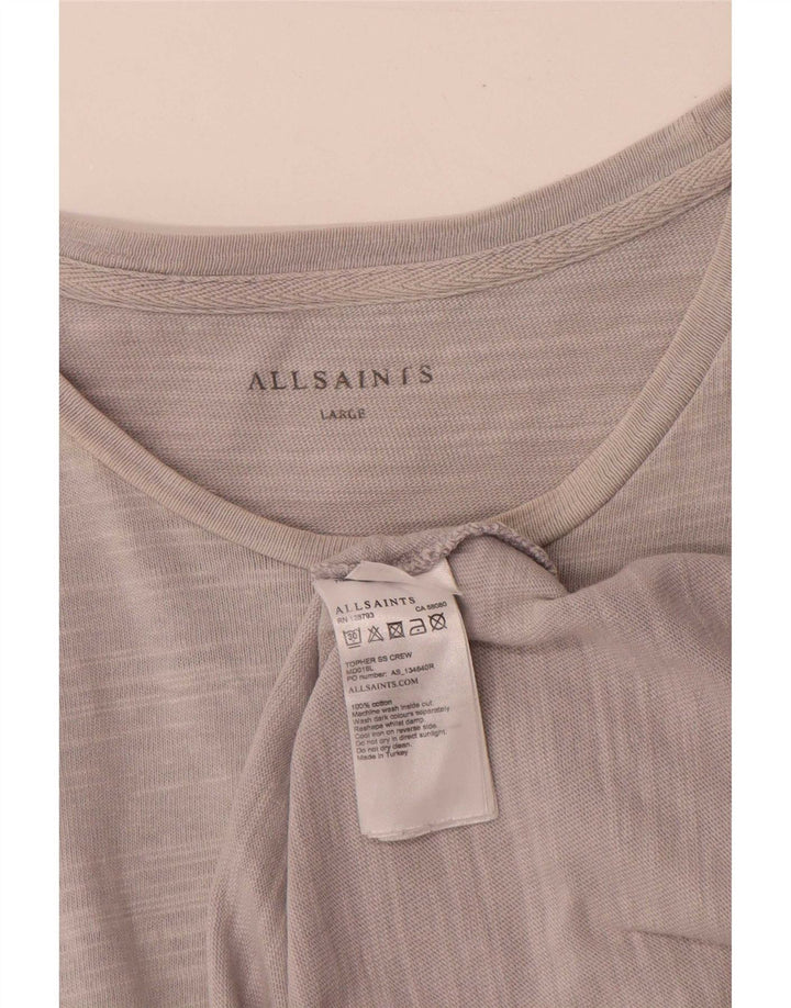 All Saints Herre T-Shirt Top Stor Grå Flecked Bomuld