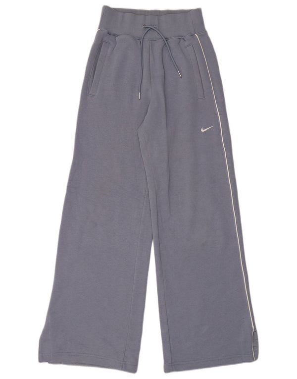 Nike Womens Tracksuit Bukser med brede ben UK 4 XS Blå Bomuld
