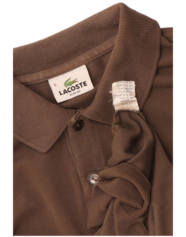Lacoste Herre Slim Fit Polo Shirt Størrelse 5 Stor Brun Bomuld
