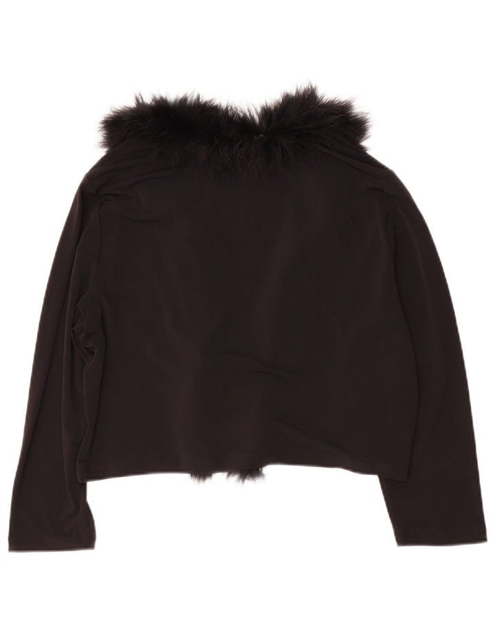 CALVIN KLEIN Dame 3/4 ærmet Bolero Top UK 14 Large Black Polyester