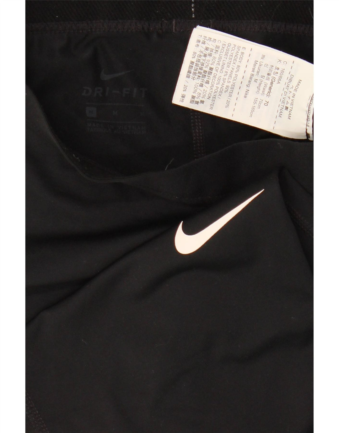 Nike Dame Dri Fit Grafiske Leggings UK 12 Medium Sort Polyester