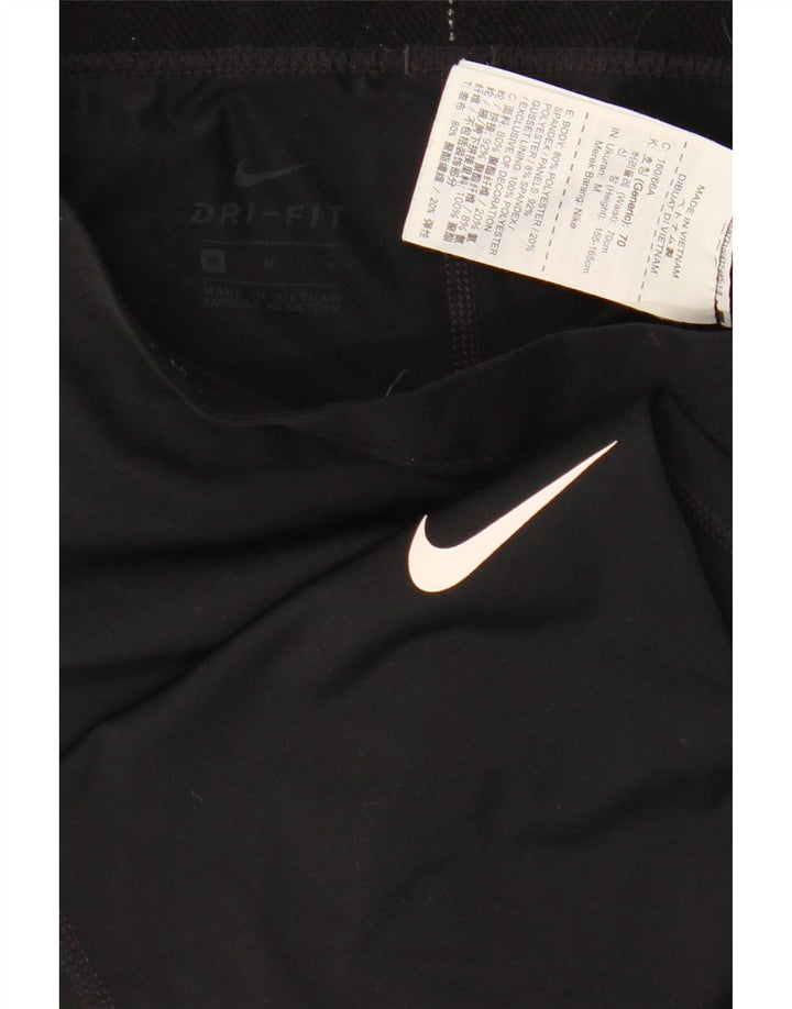Nike Dame Dri Fit Grafiske Leggings UK 12 Medium Sort Polyester