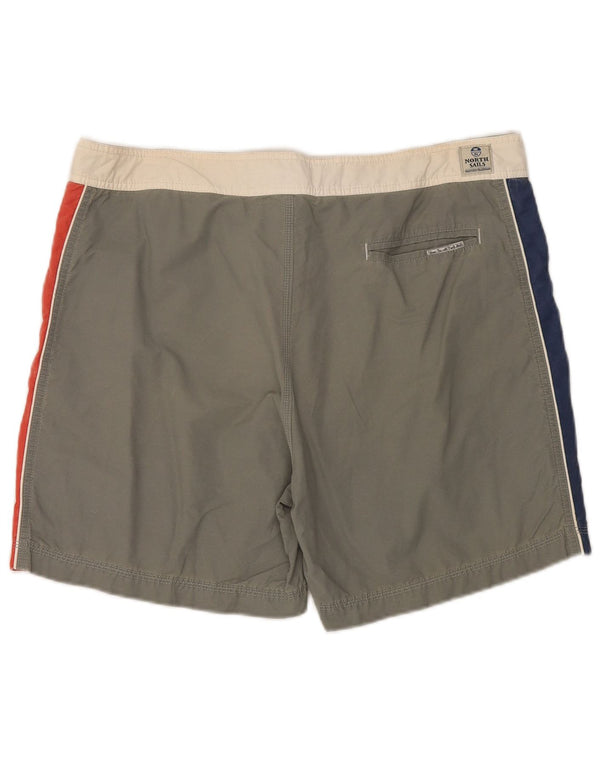 North Sails Herre grafiske svømmeshorts XL Grå Colourblock Bomuld